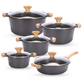 10PCS Non-Stick Granite Cookware Set (Induction Bottom) |BMC1003-BLK