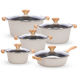 10PCS Non-Stick Granite Cookware Set (Induction Bottom)|BMC1003-GRY