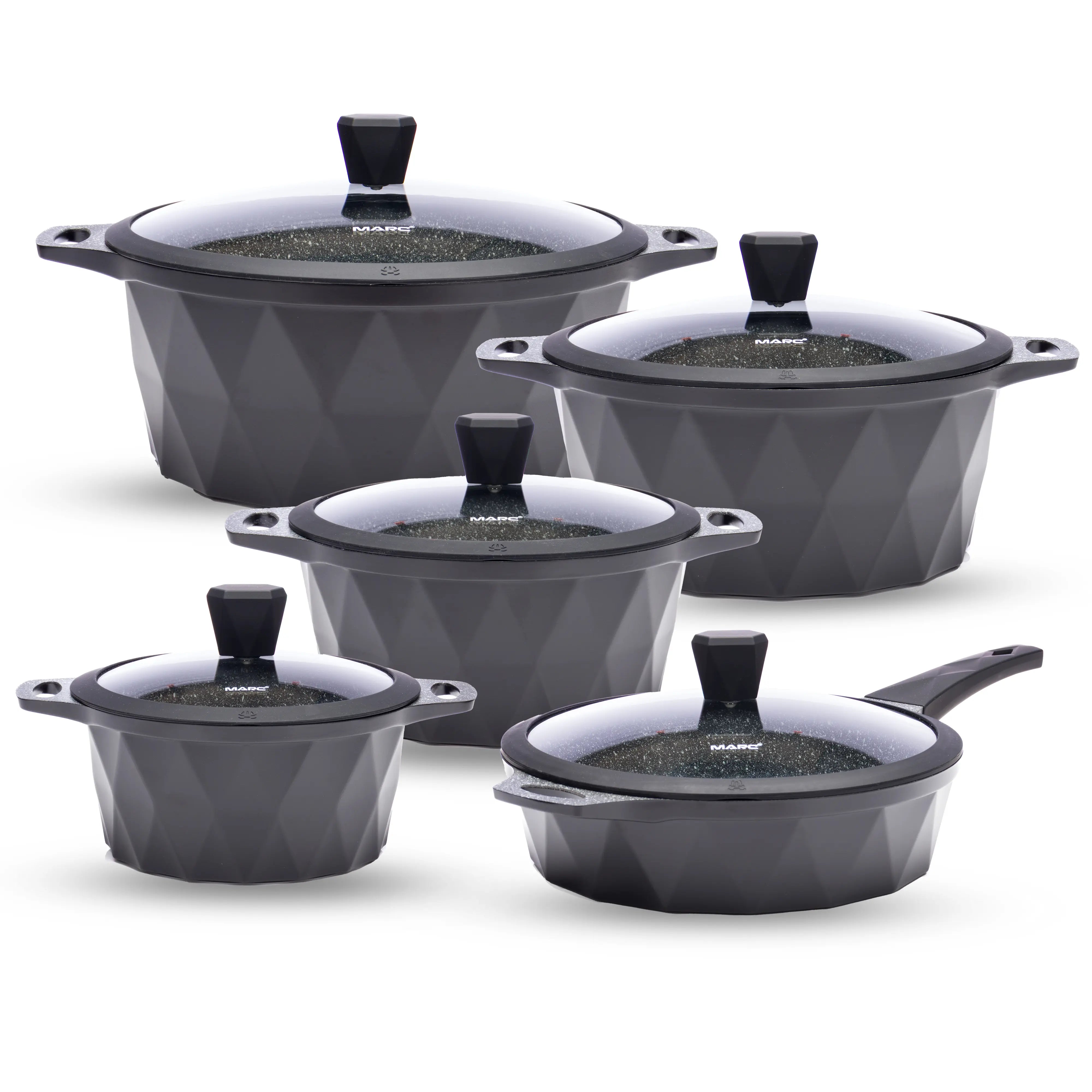 10PCS Granite Non-Stick Cookware Set | Induction Base | BMC1001