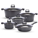 10PCS Non-Stick Granite Cookware Set (Induction Bottom) |BMC1004-BLK